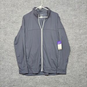 Urban Frontier Mens XL Full Zip Mock Neck Jacket Gray Polyester Fleece NWT